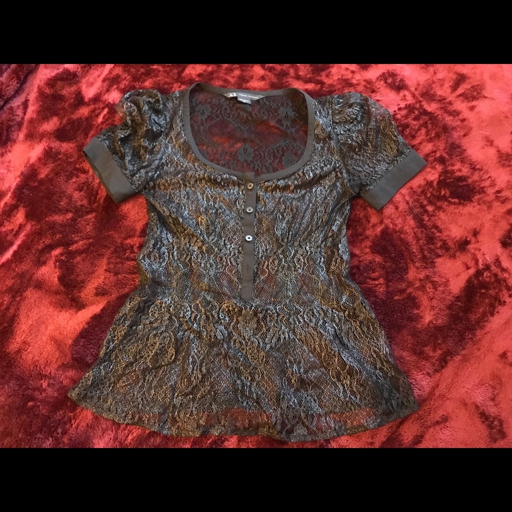 A/X Armani Exchange sparkling lace top